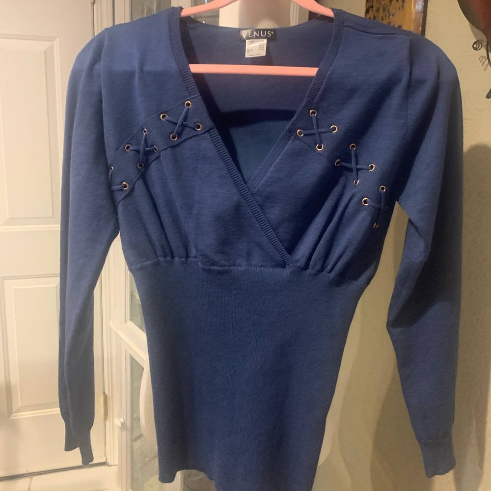 Venus teal green sweater.